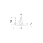 Pendente Bella Carlota 113x14x21cm G9 Preto Yd011