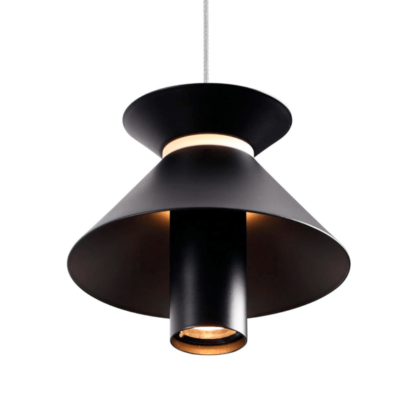 Pendente Bella Cordel 15x180x150cm Led Preto Cd006