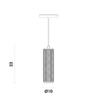 Pendente Bella Flute Oc023g Led 10w 3000k Dourado E Transpare