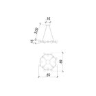 Pendente Bella Fuxico Dourado Preto E Branco 69x16cm 20w 3000