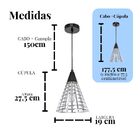 Pendente Bella Grou Em Metal Cromado E Preto Ø19cm X 24cm Ci0