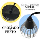 Pendente Bella Grou Em Metal Cromado E Preto Ø19cm X 24cm Ci0