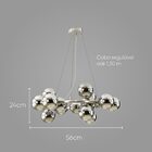 Pendente Bella Halo Nickel E Cromado 56x24cm 15xg9 420w Jo004