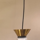 Pendente Bella Kito Hl025 Metal Dourado E Vidro Transparente