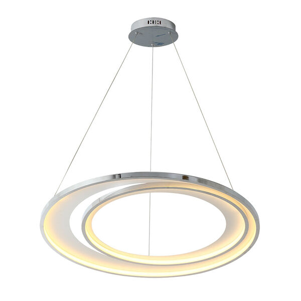 Pendente Bella Loop Cromado E Branco 82x62x2.2cm 76w 3000k 30