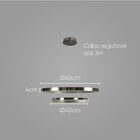 Pendente Bella Oca Nickel 60x40x4cm 32w 22w 3000k 2970lm Gd00