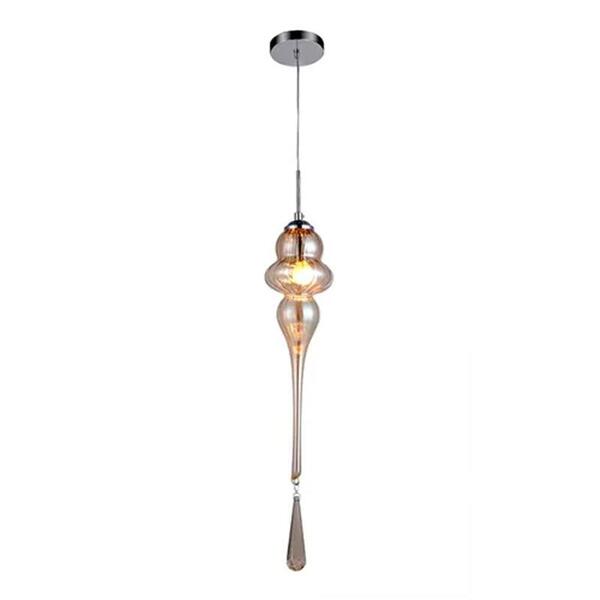 Pendente Bella Organika Champagne Long Vidro e Metal KB001A