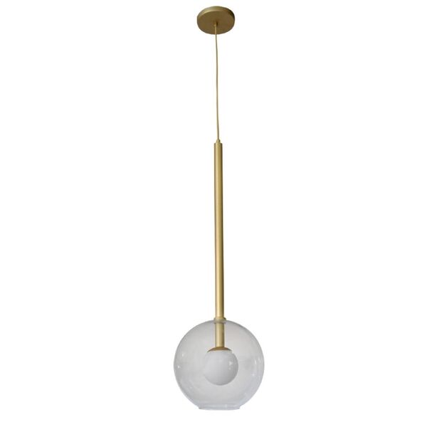 Pendente Belle Com Dois Vidros 1xg9 75cm Dourado Champagne