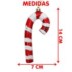 Pendente Bengala Natalina Enfeite Árvore Natal 14cm Kit 6pçs