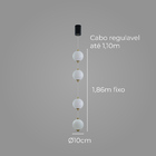 Pendente Bijou Preto E Dourado Led 18w Branco Quente St2849