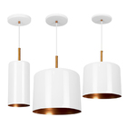 Pendente Bilboquê Grande 1 Médio E 1 Cilindrico Branco Cobre