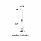 Pendente Bivolt 200mm Tube Blumenau Preto