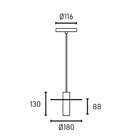 Pendente Bivolt Aço 180mm Trevo Blumenau Preto