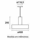 Pendente Bivolt Cabo Pp Grade Aço Blumenau Preto