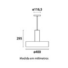 Pendente Bivolt Cabo Pp Grade Aço Blumenau Preto