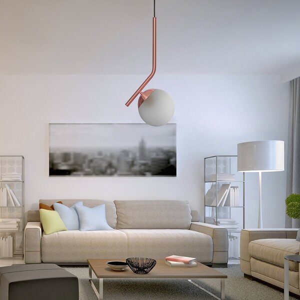 Pendente Bivolt Em Aluminio E Vidro Infinity Lux Rose