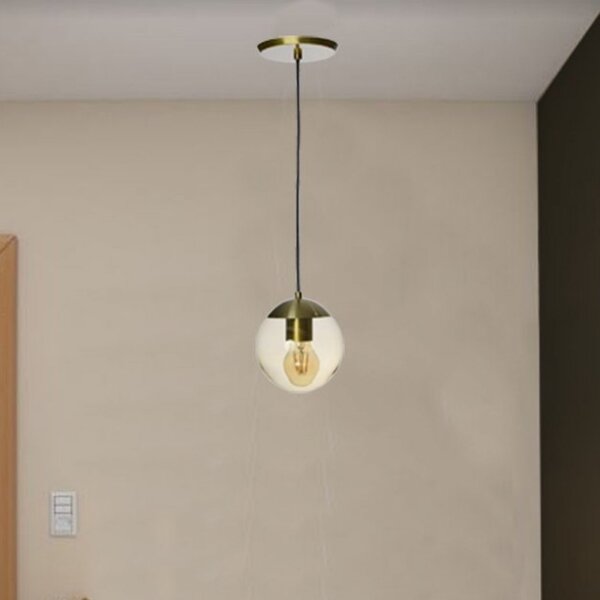 Pendente Bivolt Em Vidro Ambar 011bva Infinity Lux Bronze