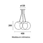 Pendente Bivolt Globb Blumenau Preto