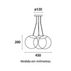 Pendente Bivolt Globb Blumenau Preto