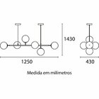 Pendente Bivolt Globo Glam Blumenau Dourado