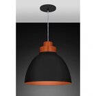 Pendente Bivolt Industrial México Woods Preto/cobre