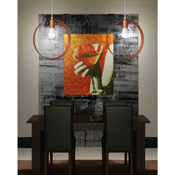 Pendente Bivolt Redondo 150x35cm Round Woods Cobre Fosco