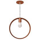 Pendente Bivolt Redondo 150x35cm Round Woods Cobre Fosco