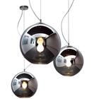 Pendente Bola Esfera Ø35cm Vidro Fumê E Aço Mais Luz Bivolt