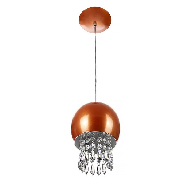 Pendente Bola Pequena 15cm Cobre Com Cristais Acrilico