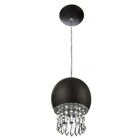 Pendente Bola Pequena 15cm Preto Com Cristais Acrilico