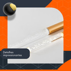 Pendente Bolhas De Cristal Tubinho Dourado Comprido 40cm Led