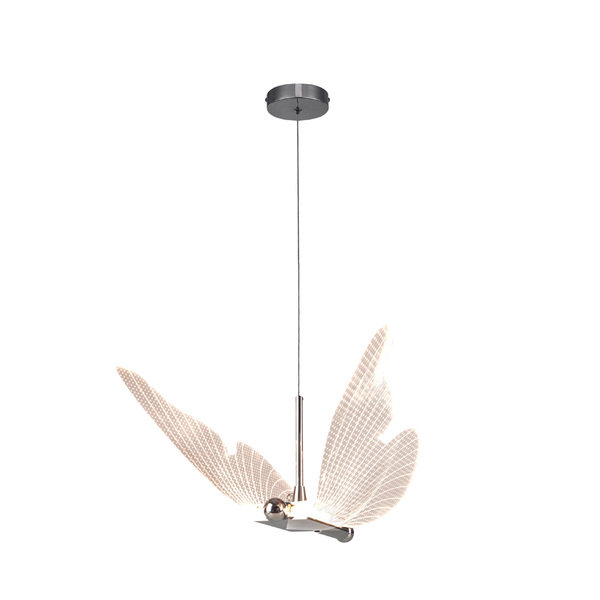 Pendente Borboleta Cromado Led 8w 3000k Bivolt