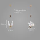 Pendente Borboleta Dourado 6w 3000k Dcd00251 Sindora St2653