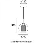 Pendente Bronx Globo Bronze 1e27 27x20cm