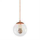 Pendente Bronze C/ Globo De Vidro Cristal De 14cm + Led 2w