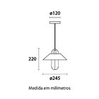 Pendente Brooklyn Aço 250mm 1 X E27 Blumenau Preto