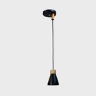 Pendente Bruna 1 Lamp Castanho Preto Madelustre