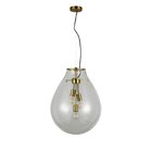 Pendente Caju 3xe27 Bulbo Max 40w Bella Iluminação Transparen