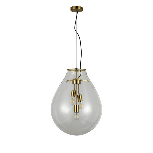 Pendente Caju 3xe27 Bulbo Max 40w Bella Iluminação Transparen