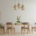 Pendente Caju Bronze Cúpula Vidro Conhaque 23x30cm Bella Rz00