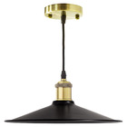 Pendente Chapéu Chinês Metal Cúpula Preta Soquete Bronze  26c