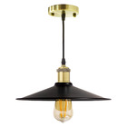 Pendente Chapéu Chinês Metal Cúpula Preta Soquete Bronze  26c