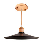 Pendente Chapéu Chinês Metal Cúpula Preta Soquete Rosê 26cm E