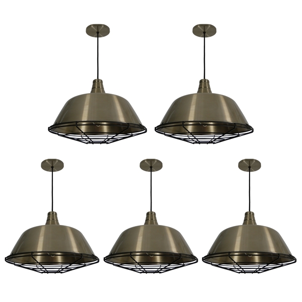 Pendente Chapéu Vintage Readyne Bronze Kit Com 5