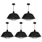 Pendente Chapéu Vintage Readyne Preto Kit Com 5