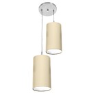 Pendente Cilindrica Duplo De Cupula 14x25cm Bege