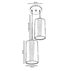 Pendente Cilindrica Duplo De Cupula 14x25cm Branco