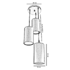 Pendente Cilindrica Triplo Cupula 14x25cm Branco Texturizado