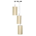 Pendente Cilindrica Triplo De Cupula 14x25cm Bege