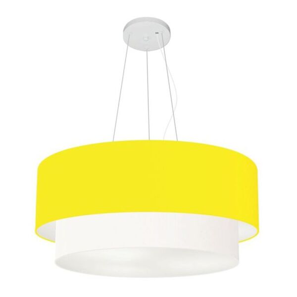 Pendente Cilíndrico Amarelo E Branco Mj-4073 Para Mesa De Jan